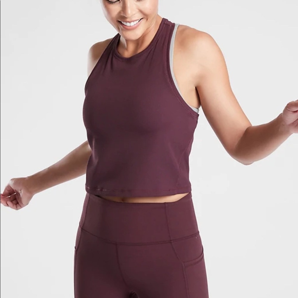 Athleta Shanti Crop Rib Tank - Size M